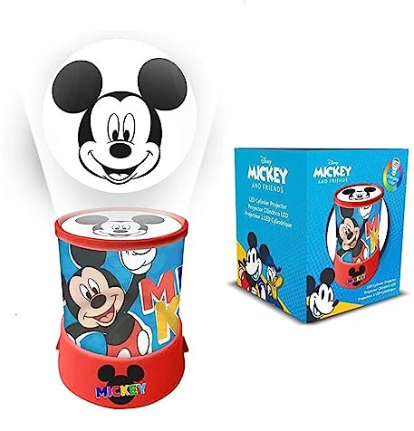 HOVUK Kleine Projektorlampe Mickey Maus, 12 cm, Nachtlicht für Kinderzimmer, LED-Projektionslampe, Zylinderspielzeug, Geschenk für Kinder, Jungen ab 3 Jahren