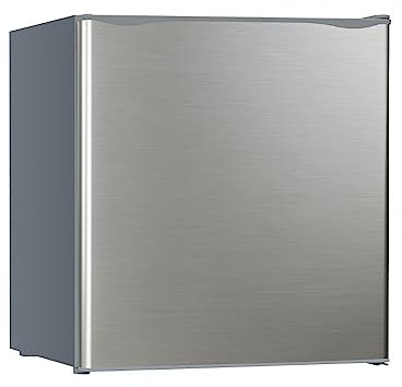 Samet, Frigorifero Piccolo Amestista50 Inox 41 Litri, con Freezer da 5 Litri, Mini Frigo Bar Monoporta da Camera di Hotel, Casa e Ufficio, con Controllo Meccanico della Temperatura, 48x45x48,7 cm