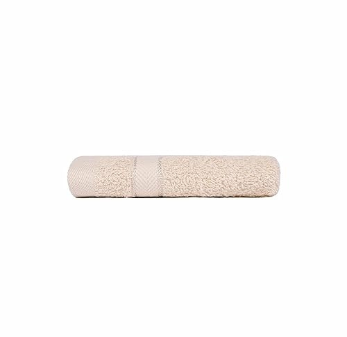 Brentfords Flannel Face Cloth, 100% Cotton Face Towels Baby Face Cloth Super Absorbent Quick Drying Wash Cloth Small Towel, Beige 30 x 30cm