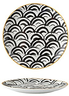 OQHAIR Bandeja de Frutas 2 Piezas Vajilla Phnom Penh Vajilla de cerámica de 6 Pulgadas Plato de Cena Plato de Porcelana Plato de Postre Vajilla Plato de Pastel Plato de Frutas (Color: D)