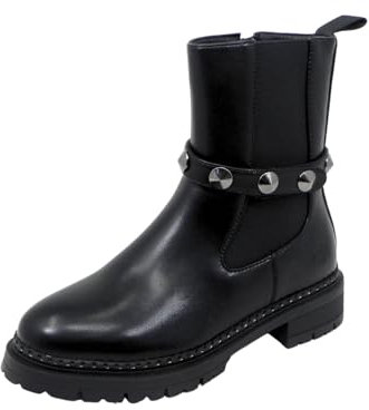 Lumberjack Stivaletto Jacqeline beatles boat donna Nero con accessori cinturino removibile e zip Nero