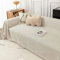 Sofa Bezug 180x300cm, Geometrisch Linien mit Quasten Sofabezug 3 Sitzer Sofabezug Antirutsch Beige Couchbezug für Wohnlandschaft