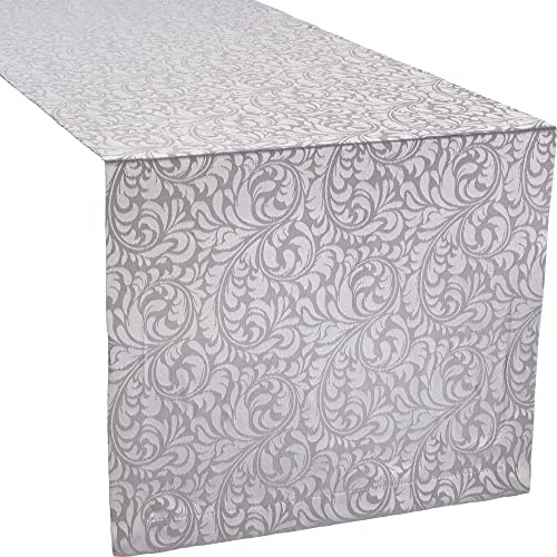 Erwin Müller Tischwäsche, Tischläufer Uni, Serie Hamm Silber Größe 40x170 cm - mit hochwertigem Kuvertsaum und Fleckschutz ausgerüstet