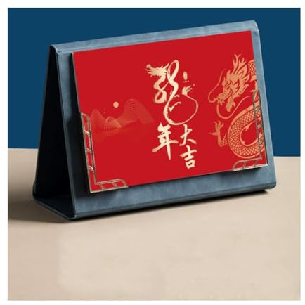 2024 Leder-Schreibtischkalender, faltbarer Kalenderständer, Monatskalender, Büro, Notizblock, einfacher Desktop-Plan, Jahreskalender