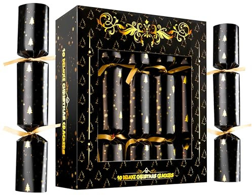 KreativeKraft Christmas Crackers Pack of 10 Crackers for Kids and Adults with Gifts Toys and Games Inside Christmas Party Decorations