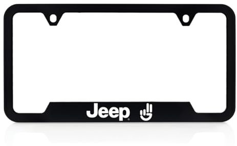 Jeep Wave Kennzeichenrahmen, Anzahl 1 Stück im Lieferumfang enthalten (weißer Kunststoff)