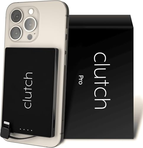 Clutch - Pro Portable Charger - Compatible with iPhone 14 or Older & Small Devices - Power Bank - Magnetic Battery - TSA APPR