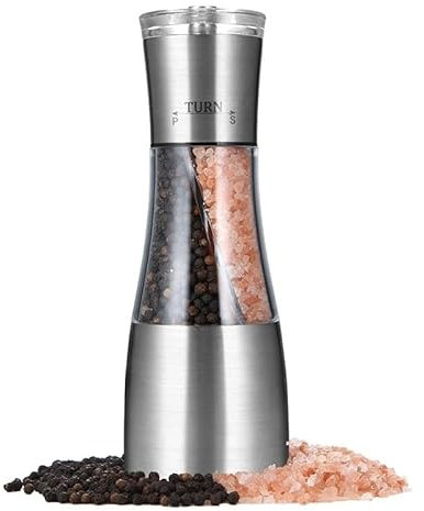 Molinillo De Especias Molinillo de pimienta y sal, coctelera de molienda doble, aspereza ajustable, Rotor de cerámica, accesorios de cocina Saleros Y Pimenteros