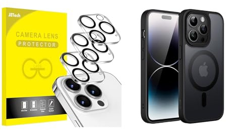 JETech for iPhone 14 Pro Camera Lens Protector and Magnetic Case Bundle