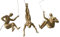 Haute Collage 3x Große Bronze Klettern Abseilen Männer Trio Hängende Ornament Figuren Klettern Männer Wandbehang Figur Abseilen Ornamente Skulpturen Wandkunst Harz und Metall Hängend am Draht (Gold)