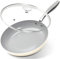 MICHELANGELO Non Stick Frying Pan 26cm, Ceramic Fry Pan with Lid, Induction Skillet Nonstick, Non Toxic Frying Pans, Ceramic-Coated, Beige