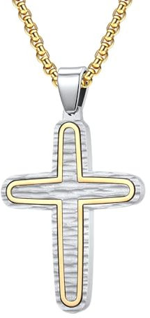 Homxi Gold Halskette für Anhänger Damen Herren,Männer Kette Edelstahl für Anhänger Kreuz Halskette Anhänger Gold