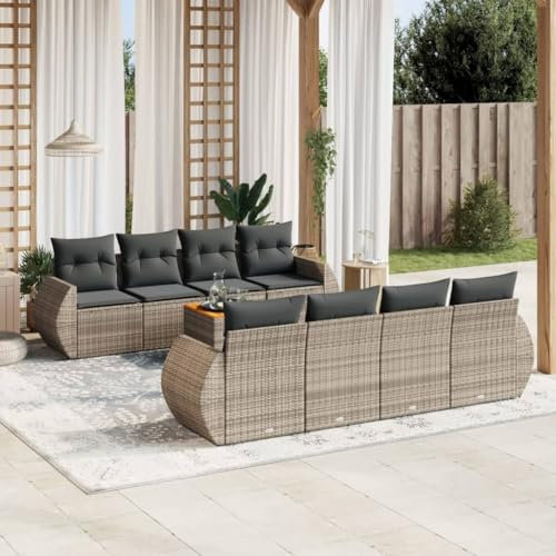 Festnight Garten Loungemöbel mit Stauraum Gartenlounge XXL Groß Lounge Set Rattan Sofa Outdoor Polyrattan Gartensofa Terrasse Terrassenmöbel Gartenmöbel Ecklounge Couch Sitzgarnitur