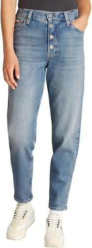 Calvin Klein Damen Jeans Hose Mom Jean Tapered Fit, Blau (Denim Light), 29W/28L