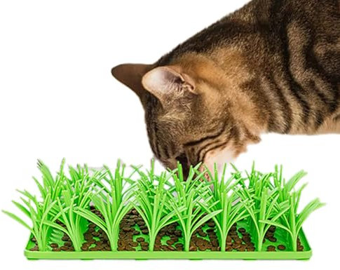 Tapis d'herbes en silicone pour chats | Tapis à priser pour chats | Tapis de recherche de nourriture pour chat | Tapis herbes à chat pour chats d'intérieur | Tapis nourriture pour chat mangeoire lente