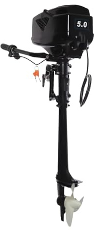 SOLOCJNL 1200W Elektro Aussenbordmotor, 48V Bürstenloser Boot Motoren mit Einstellbare Geschwindigkeit Längsachse Pinnensteuerung, Drehzahl 3000RPM