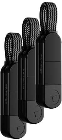 Rolling Square inCharge X - USB C Charger Cable, Lightning Cable for Smartphone, Universal Cable Charger 6 in 1, USB Plug, Black, 100W, Multipack 3x