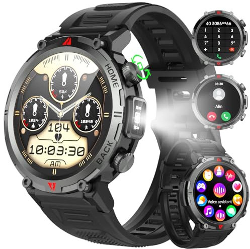 Smart Watch for Men Answer/Make Calls - 1.45“ Fitness Watch with Heart Rate/Sleep/SpO2 Monitor, 110+ Sports, Step Counter, IP68 Waterproof Mens Smartwatch for IOS Android, Valentines Gifts for Him