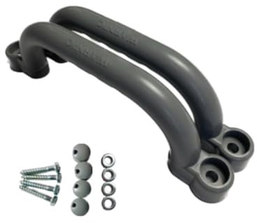 X-Group4th Haltegriffe - Set 2 Handgriffe - wetterfeste Kinder Handgriff aus Kunststoff für Klettergerüste Stelzenhaus Hochbett Spielturm Spielplatz - Grau