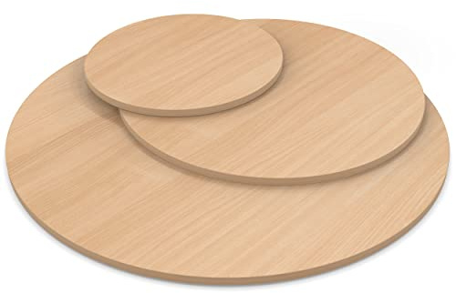 AUPROTEC Tischplatte 28mm rund Ø 1100 mm Buche Holzplatte melaminharzbeschichtet Spanplatte mit Umleimer ABS Kante Auswahl: 110 cm