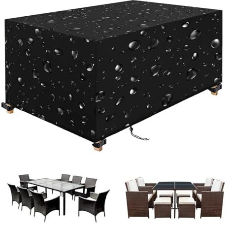 Outdoors Abdeckung Gartenmöbel 160x120x80cm/LxWxH Große Gartenmöbel Abdeckungen Rechteckig Schutzhülle Gartenmöbel 420D Oxford Gewebe Wasserdicht Staubfest für Gartentisch Gartenstühle Abdeckung