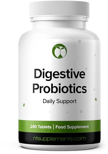 Digestive Probiotics for Gut Health 240 Tablets Supports Immune System & Digestive Health Made in The UK 3 Billion CFU Probiotic Supplement for Men & Women (240, Digestive Probiotics)