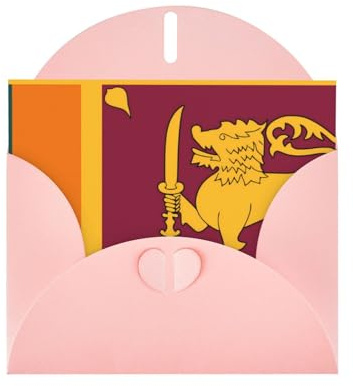 Geburtstagskarte mit Sri Lanka-Flagge mit Umschlag - Premium-Stil, einzigartige Dekorationen, erhebende Wünsche