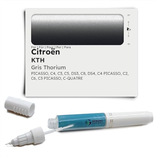 Genuine Colors Stylo de Retouche GRIS THORIUM KTH pour Citroën PICASSO C4 C3 C5 DS3 C8 DS4 C2 C6 C-QUATRE