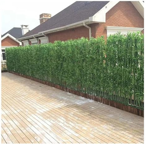 Artificial Bamboo Tree Screen for Privacy Fences with Decorative Planter Faux Plant for Landscape and Greenery Wall Border (19.7x39.4in)