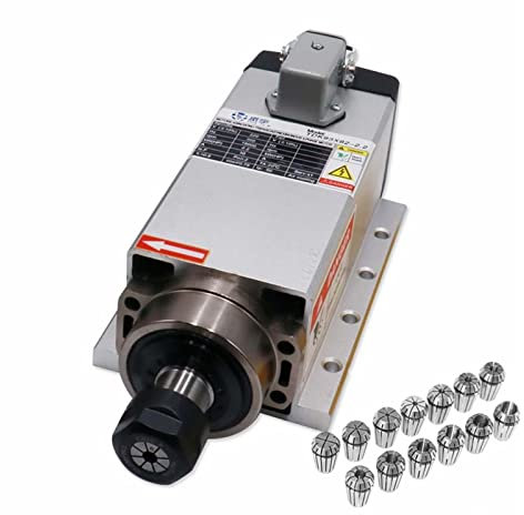 Kit de moteur de broche CNC 1.5kw/2.2kw 24000 tr/min 400 HZ moteur de broche refroidi par Air à 3 phases + 1 jeu de pinces ER11 ou ER20 for Machine CNC(Aviation plug silver,1.5kw 220)