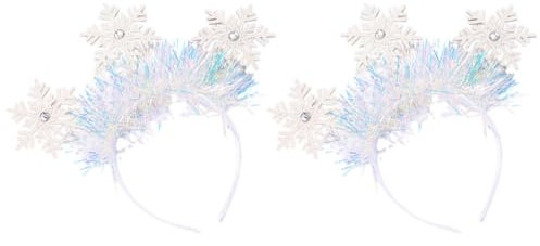KAILIKETIY 2stücke Schneeflockenstirnband Weihnachten Glitzer Stirnbänder Für Damen Mädchen Haarband Mit Schneeflockenmuster Für Weihnachts Party Dekoration