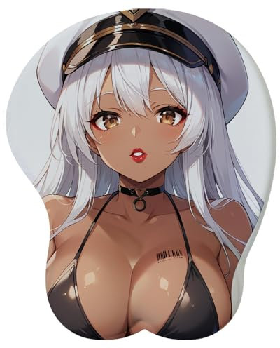 Anime Fille Manga Waifu Tapis de Souris Ergonomique en Gel avec Support de Poignet et Tapis de Souris 3D antidérapant