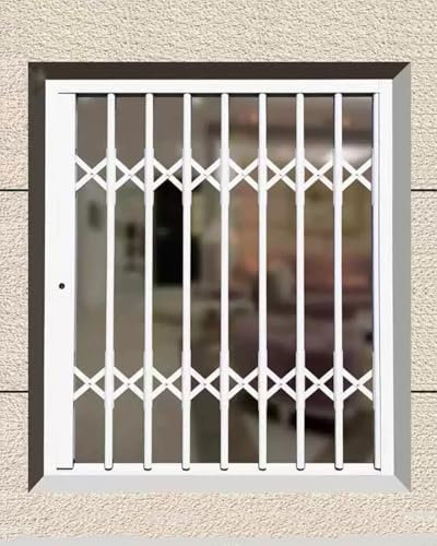 Inferriate per Finestre Griglia di Sicurezza Retrattile Regolabile Antifurto per Finestre, Barriera per Grate per Finestre Ad Alta Resistenza, Copertura per Sbarra Antifurto per Porta di Casa con Serr