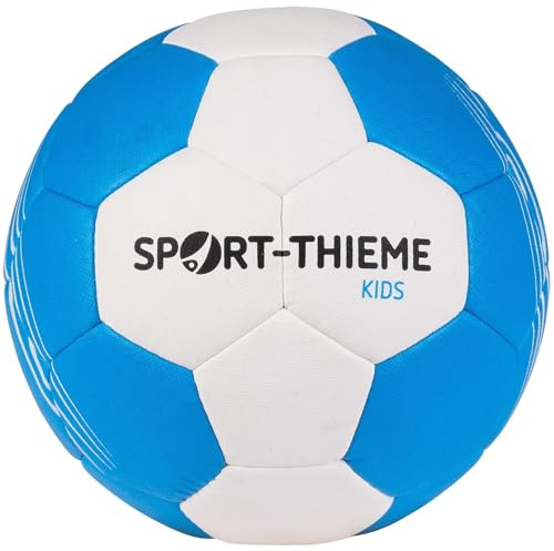 Sport-Thieme Handball Kids | PU-Oberfläche aus recycelten PET-Flaschen, langlebige SR-Blase | Trainingsball Indoor | Hellblau-Weiß | Robust, Nicht harzgeeignet