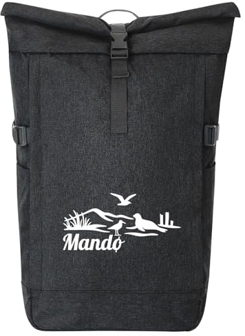 Huuraa Kurierrucksack Mandø Dänemark 30-44 Liter Black Melange Fairtrade Rolltop Rucksack Geschenkidee