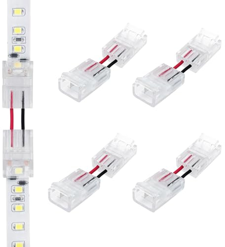 LED ATOMANT Packung mit 4 Flexibler Inline-Verbinder für 10 mm einfarbige LED-Streifen, lötfreie Verbindung für getrennte Abschnitte, einfache und schnelle Montage