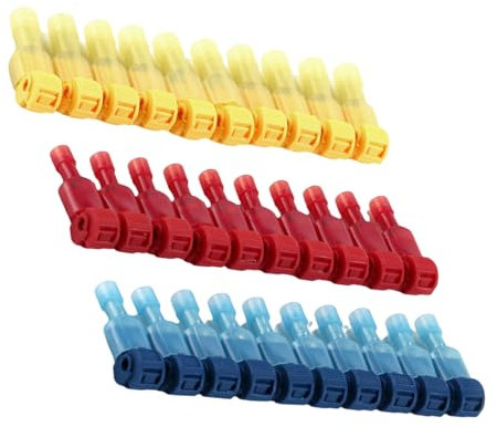 YUOIUX 60Pcs T-Tap Connectors Quick Splices Spades Wire Connectors Electrical Wire Terminals Self-Stripping for Wiring