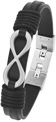 Tom Tailor Identarmband für Herren, Edelstahl, 20+1,5 cm, silber, Infinity-Anhänger, Geschenkidee, Armschmuck, Herrenschmuck, 2100689