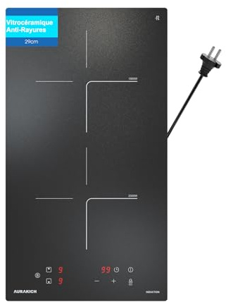 AURAKICH Plaque Induction 2 Feux Encastrable Verre Anti-Rayures