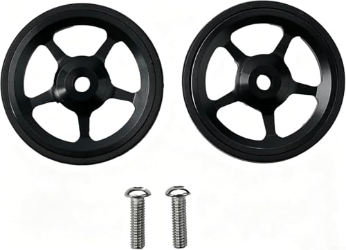 1 Pair 60Mm Diameter Replacement Aluminum Alloy Easy Wheel For Brompton Folding Bike Rear Rack Parts, With M6 Bolt Screws, 47g Lightweight(black)