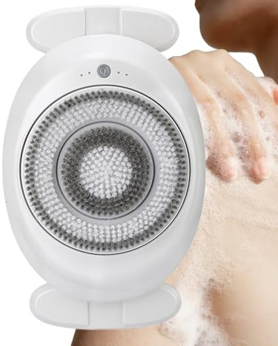 Wall Mounted Electric Shower Back Scrubber, Convenient Bathing Aid, Electric Bath Wash Pad, 4-Mode Cleaning Tool, Electrics Body Scrubber Back Washer for Bathroom Toilet Apartment Dorm Hotel Men Women