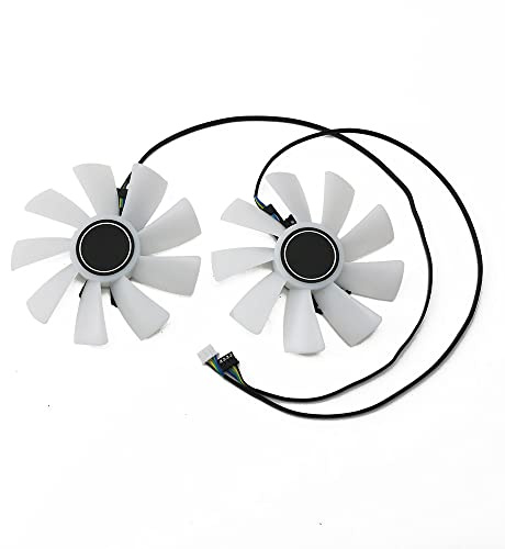 WYYOZSR 2 Teile/Satz RTX2080 GPU Kühler Grafikkarte Fans Für Galax für KFA2 RTX 2070 2080 SUPER 8GB EX Kühlung Ersetzen Fan Leicht austauschbar(White)