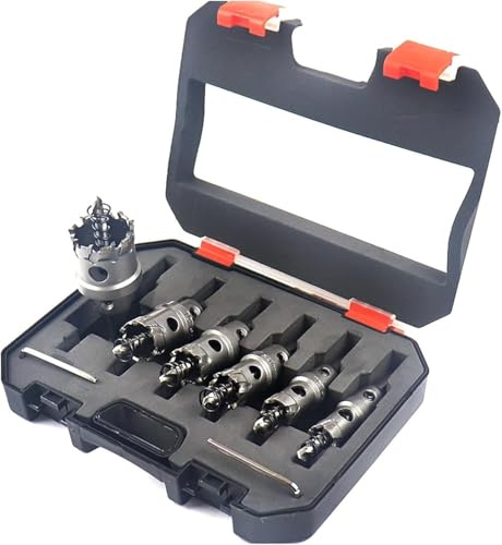 Kit 6 Frese a Tazza HSS 16-35mm per Trapano Avvitatore Seghe a Tazza per Metallo Alluminio Plastica Legno in Valigetta