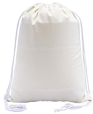 Baumwoll-Taschen mit Kordelzug, Werbe-Rucksäcke, große Cinch Rucksäcke, Damen, natur, 1 Bag