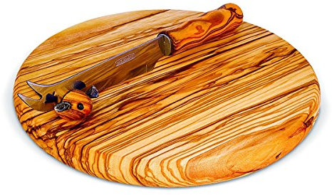 Tagliere con Topo in Legno d'olivo Rotondo
