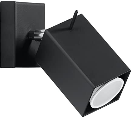 SOLLUX lighting Wandleuchte Innen - Wandlampe Stahl - 1 Flammig - LED Lampe Glühbirne - Schwarz Merida