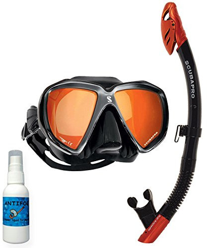 Scubapro *Premium* Schnorchelset Mirror Spectra, Farbe:schwarz/orange