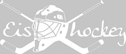 GRAZDesign Wandtattoo Eishockey Kinderzimmer | Wandaufkleber Teenager Sportler Spieler | Wandsticker Turnhalle Sport Jugendzimmer Jungs Kinder - 90x40cm / 010 weiss