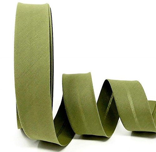 byetsa Khaki Grün 30 mm Polycotton Schrägband auf einer 25 m Rolle