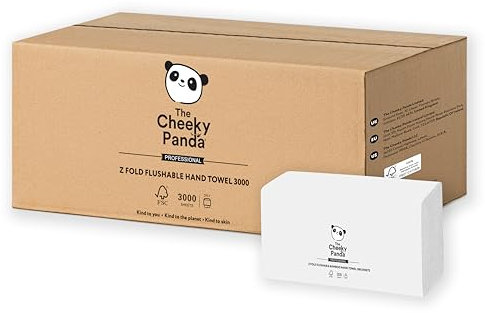 The Cheeky Panda Bamboo Z Fold Paper Towels | 3000 Sheets (15 Pack of 200) 2 Ply Paper Hand Towels for Dispensers | Plastic Free & Sustainable